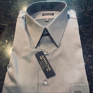 Men’s Dress Shirt by Arrow XL 17-171/2 grey sateen